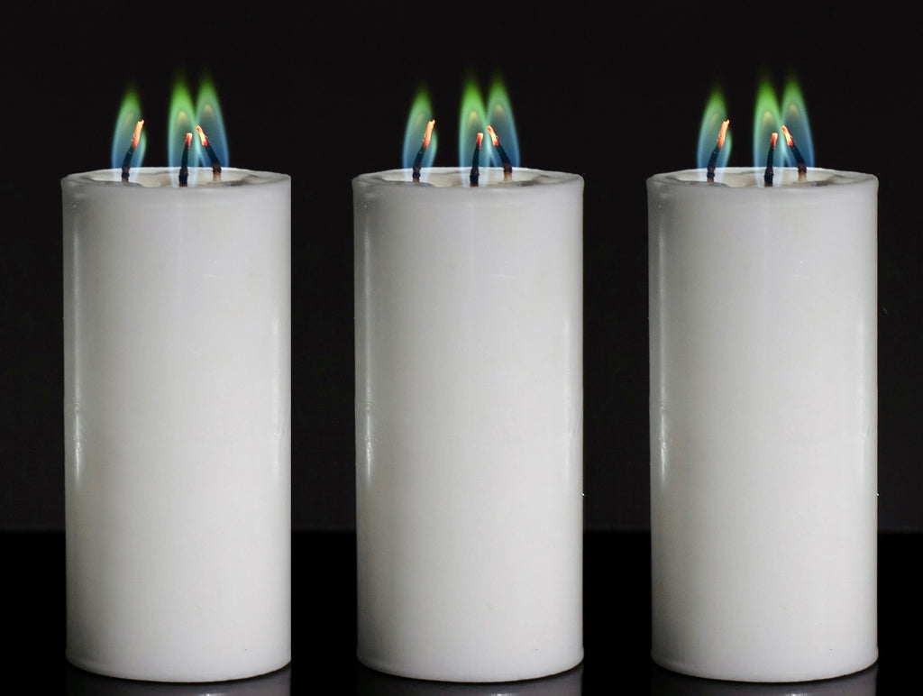 Color Mode Real Aurora Green Flame Candle Set of 3