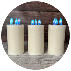 Color Mode Real Zen Blue Flame Candle Set of 3