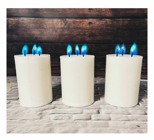 Color Mode Real Zen Blue Flame Candle Set of 3