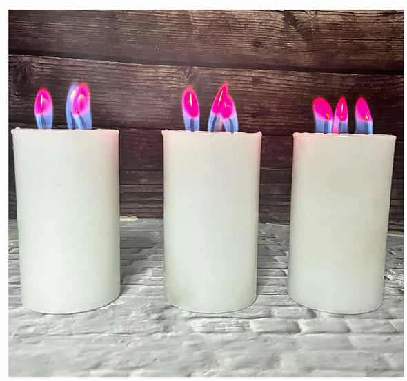Color Mode Real Flame Romantic Red Candle Set of 3