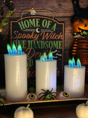 Color Mode Real Aurora Green Flame Candle Set of 3